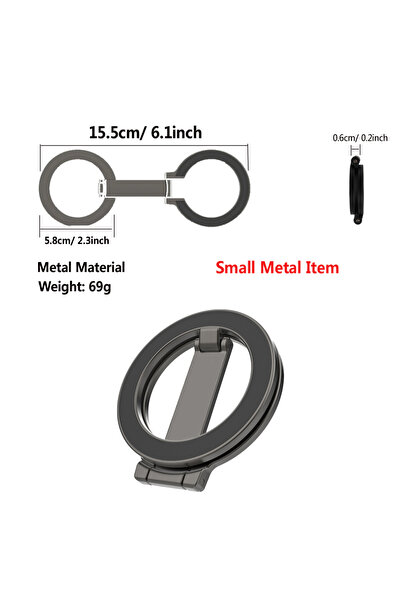 Choice Titanium Black-Metal Double Sided Magnetic Phone Ring Holder for Magsa...