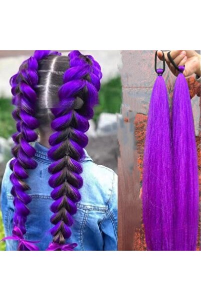 Choice4 A3 1Pair 26inch Long Purple Braided KPOP Rumi Cosplay Wig Heat Resist...