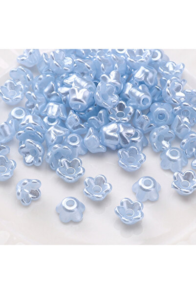 Choice4 220pcs Blue 220Pcs 6mm Colorful Flower Shape ABS Faux Pearl Spacer Be...