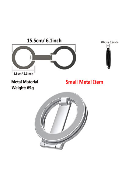 Choice Silver-Metal Double Sided Magnetic Phone Ring Holder for Magsafe Unive...