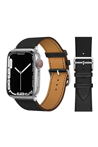 Choice 42 44 45 46 49 mm Black Silver 5 Leather Watch band for Watch Straps 4...