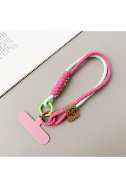 Choice Light Creen-Rose Red New Short Phone Lanyard With British Style Contra...