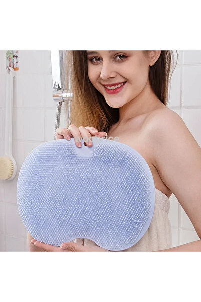 Choice blue mat Silicone Rub Back Brush Bathroom Non-slip Wash Foot Pad Massa...
