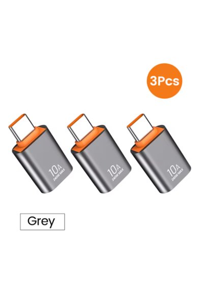 Choice USB To C Gray x3 USB3.0 Type-C Data Adapter Type C 10A USB C Male To U...