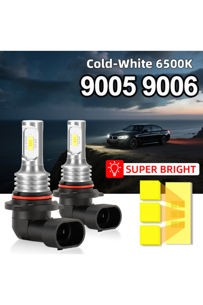 Choice 9005/HB3 6000K Cold White LED Fog Lights 9005 HB3 9006 HB4 DRL 6000K W...
