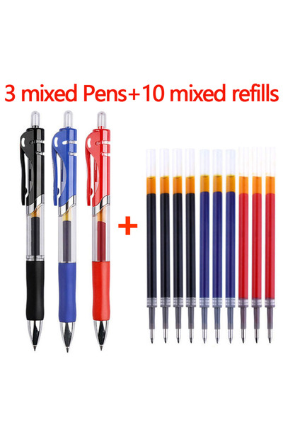 choice2 13pcs Mixed Set 13Pcs Set Ballpen Retractable Gel Pens Black Red Blue...