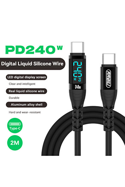 Choice 1.2m Black NNBILI LED Display PD240W USB C to USB Type-C Cable For Liq...