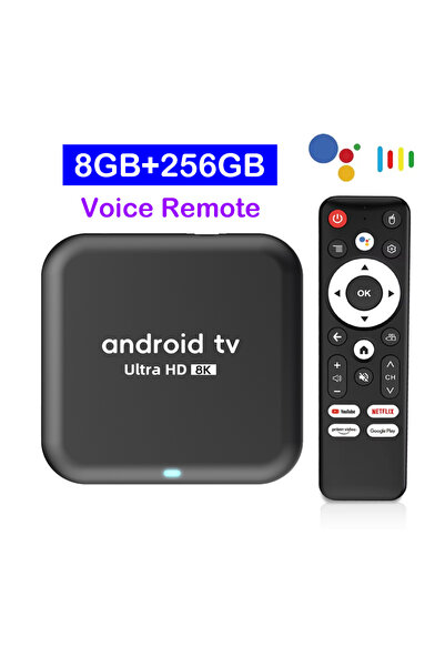 Choice43 EU Plug 8G 256G Voice Remote Q18 8K RK3518 Smart TV Box Android 16 G...