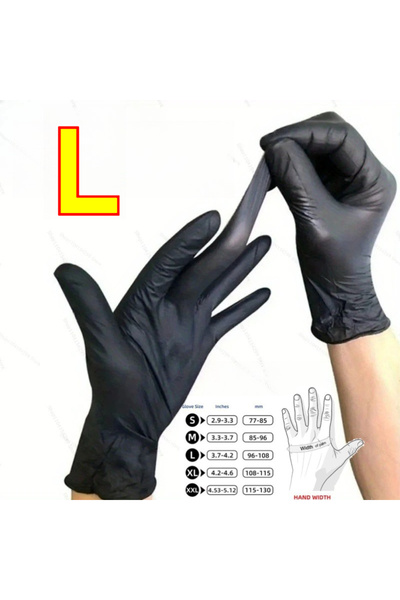 Choice 100pcs L-23x11cm Disposable Nitrile Waterproof Gloves Dish Washing Kit...