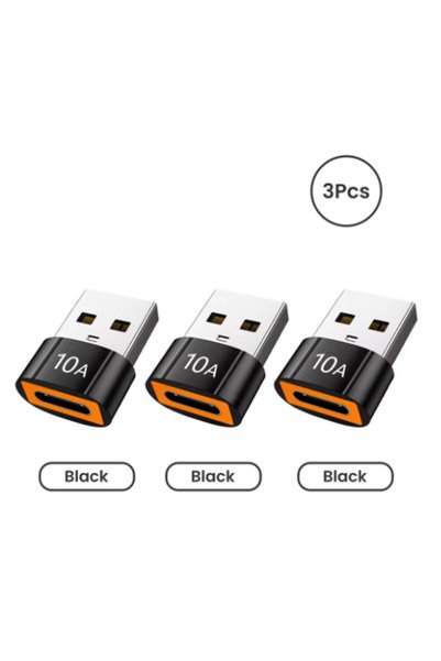 Choice C To USB Black x3 USB3.0 Type-C Data Adapter Type C 10A USB C Male To ...