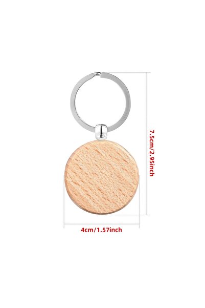 Choice 10pcs-round 10pcs Blank Round Wood Keychains Geometric Wooden Keyrings...