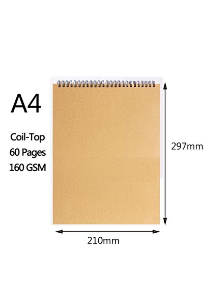 Choice H164-Khaki-shufan-A4 Art Sketchbook 160gsm 30 Sheets/60 Pages Drawing ...