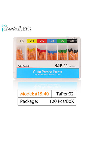 Choice4 GP02 Taper 15-40 Dental Gutta Percha Point Root Canal Endodontics Cot...