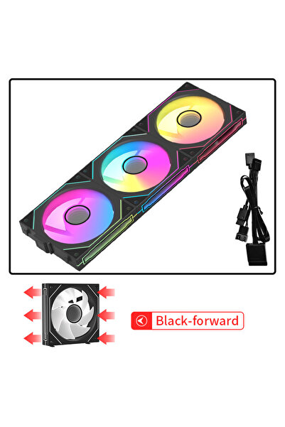 Choice7 مروحة تبريد كمبيوتر لاسلكية Coolcirc 3 في 1، لون أسود، A-RGB، 12 فولت...