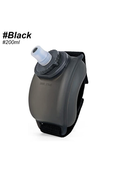Choice Black 200ml Hands-Free Silicone Sport Water Bottle Wrist-Held Wearable...