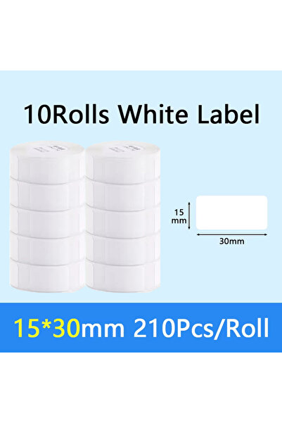 Choice3 10Rolls 15x30mm Niimbot Officia Label Sticker Paper 10 Rolls White Ta...
