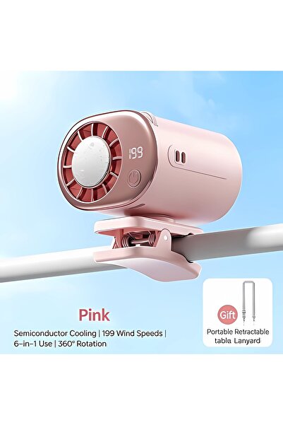 choice2 Pink Car Clip Fan Mini Portable Outdoor Clip Umbrella Fan 199 Speed W...