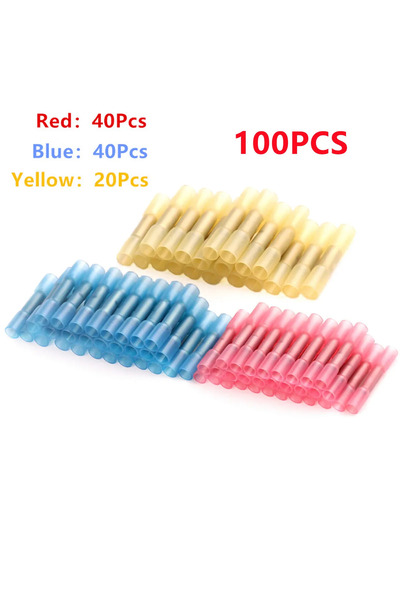 choice2 100 PCS Mix 200/100/50Pcs Heat Shrink Butt Connectors Waterproof Elec...