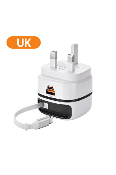 Choice UK Elough 65W USB Type C Phone Charger Universal Travel Adapter Retrac...