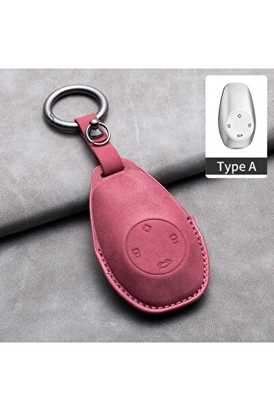 Choice14 Red A1 Leather Car Remote Key Case Cover for Leapmotor T03 S01 C11 f...