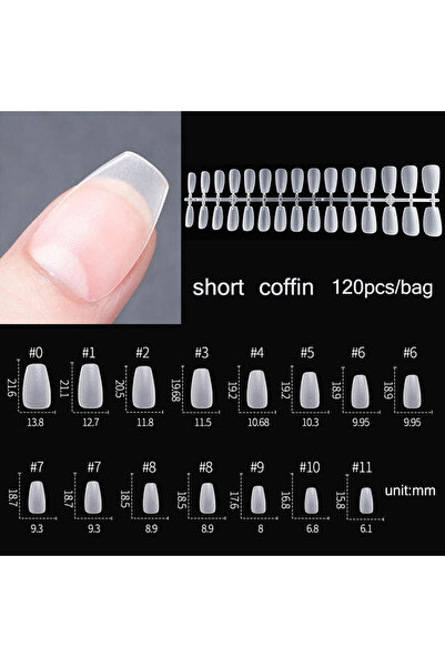 Choice19 606-120pcs 120pcs/bag Matte Press On Nail Tips Soft Full Cover False...