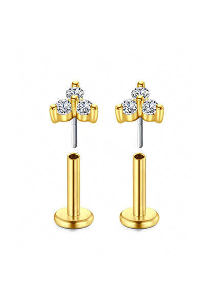 choice2 Straight Barbell Ears 0.8x6mm Earrings Style 5 20G Threadless Earring...