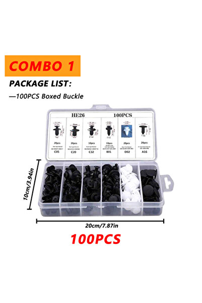 choice2 Combo 1 100pcs Auto Fastener Clip Kit Fender Rivet Clips Car Body Pus...