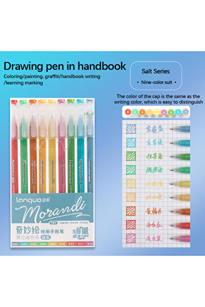 Choice1 Salt Series LANGUO 45/9 Colors Morandi Colorful Gel Pen Student Writi...