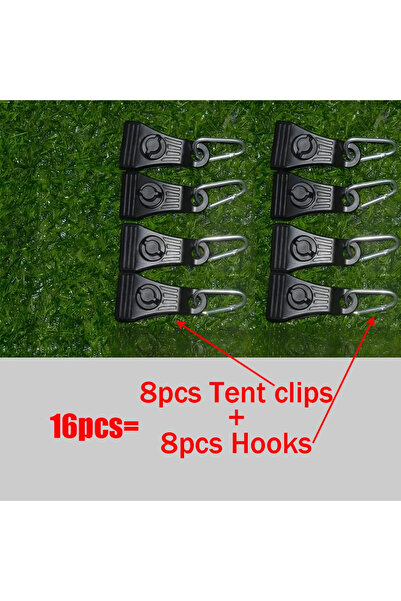Choice 16pcs 16/10/5pcs Heavy Duty Tent Clamps With Carabiner, Outdoor Tarp A...