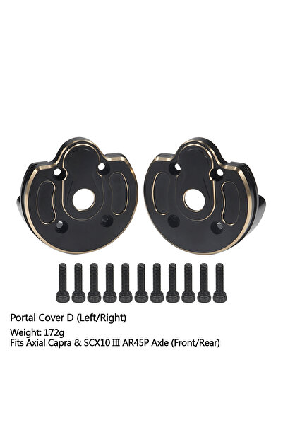 Choice14 Portal Cover D Black Brass Weights Steering Knuckles Portal Cover Se...