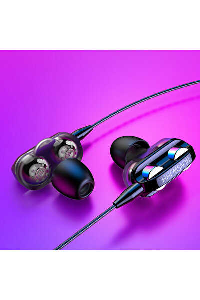 choice2 Black 3.5mm Wired Earphone In-Ear Sport Headset With HD Mic Wired Hea...