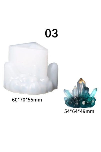 Choice4 03 DIY Crystal Epoxy Resin Mold Crystal Cluster Stone Silicone Mold