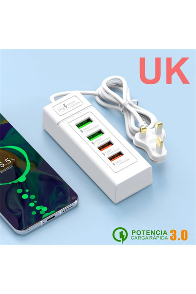 Choice UK 4USB 4Ports USB Fast Charger Station USB HUB3.0 Multi Splitter Adap...