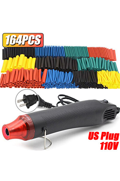 Choice8 164PCS Heater(US) 164/580/1160pcs Heat Shrink Tubing Set 2:1 Wire & C...