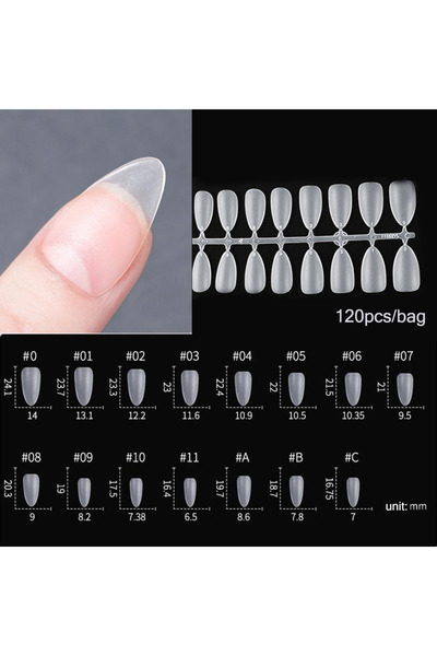 Choice5 602-120pcs 120pcs/bag Matte Press On Nail Tips Soft Full Cover False ...