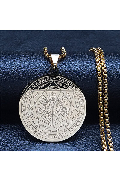 Choice4 qian A GD 60 BOX Seven Archangels Amulet Stainless Steel Necklaces Me...