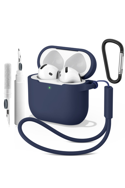 Choice For Airpods 4 Midnight Blue Soft Silicone Case For Airpods 4 Earphone ...
