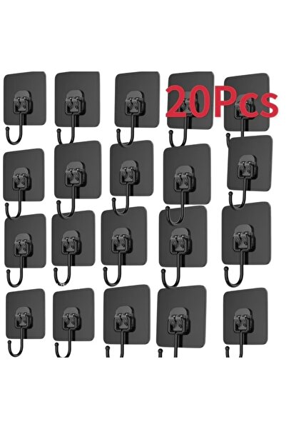 Choice11 7x7cm black-20pcs 1-20Pcs Strong Self Adhesive Hooks Punch-free Door...