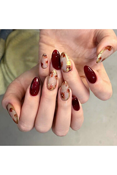 Choice Y15 24pcs Gradient Black False Nails Cute Cartoon Cat's Eye Forest Elf...
