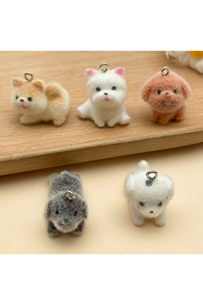 Choice4 style 1 Mix 2/5pcs Resin Flocking Animal Puppy Pendant Accessories DI...