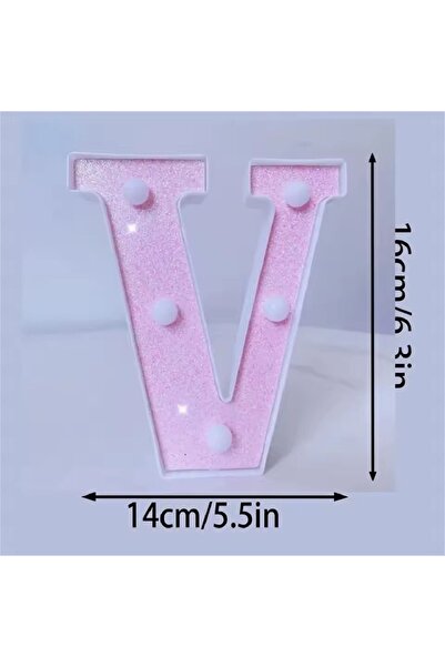 Choice V 1PC 16cm Pink Glitter LED Letter&Number Lights Battery Powered Decor...