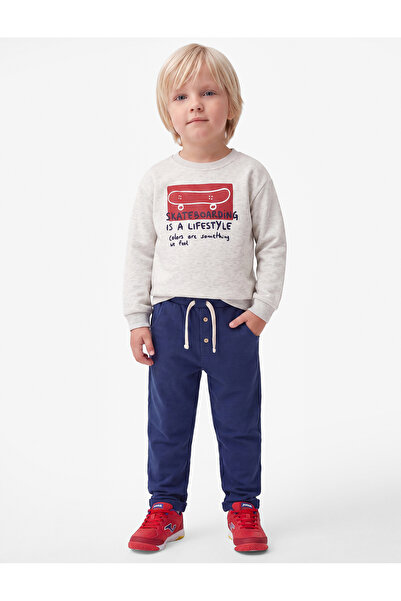 Koton Long Sleeve Crew Neck Print Detail Sweatshirt