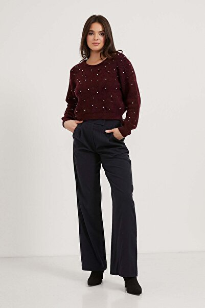 Arma Life Pantaloni palazzo bleumarin cu picioare largi pentru femei