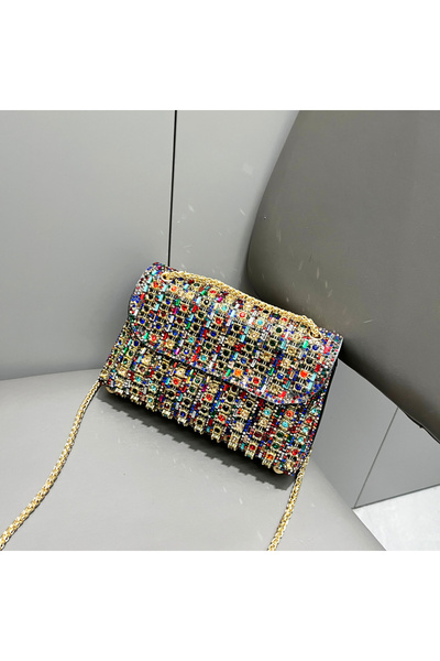 Choice multicolour Rhinestones Evening clutch Bag Purses and handbag luxury D...