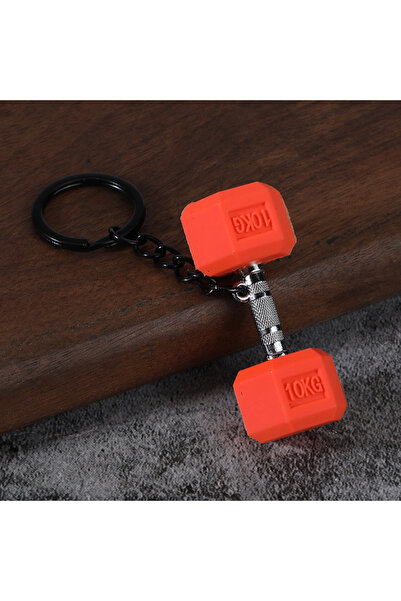 Choice29 Orange D Fitness Equipment Keychain Metal Dumbbell Barbell Sports Pe...