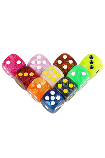choice2 MULTI 16MM Round Corner Game Dice Set 6-Sided Marble Acrylic Dices fo...