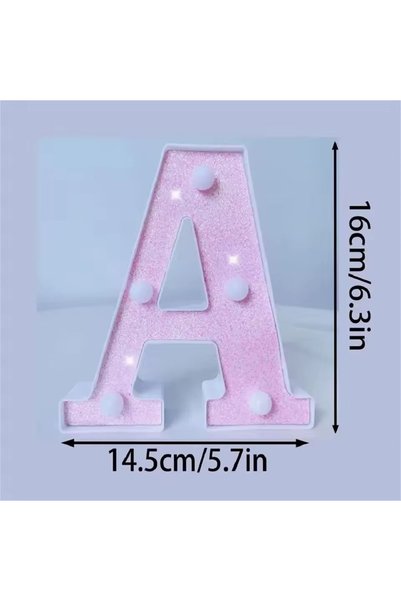 Choice A 1PC 16cm Pink Glitter LED Letter&Number Lights Battery Powered Decor...