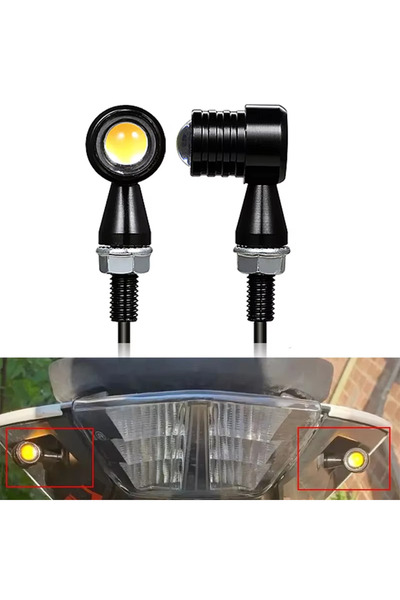 Choice 2 Pcs-C Motorcycle Turn Signals Mini LED Bullet Flasher Light Indicato...