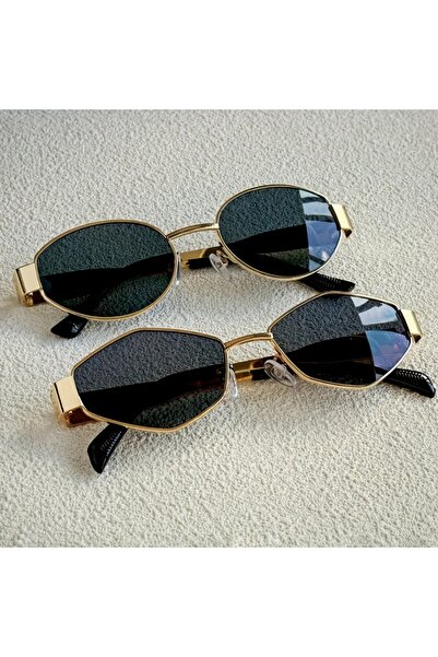 choice2 Gray Green 2pcs Summer Trendy Glasses Set Rhombus Oval Frame Fashion ...