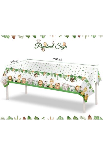 Choice 1Pc 1Pc Jungle Safari Tablecloths Animal Print Table Cover Zoo Birthda...